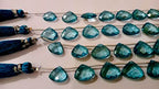 Natural London Blue Topaz Heart Shape Faceted 13-15 mm Graduated Gemstone Beads