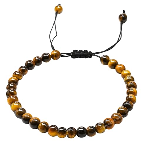 Amazing Gemstone Crystal Anklet Ankle Bracelets for Women - Waterproof Beaded Healing Crystal Anklets, Plus Size Chakra Gemstone Bead Anklet - color: Tigers Eye, style: Plain