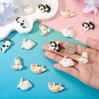 Beadthoven 20Pcs Resin Cat Charms Flatback Cute Animal Pendants Mixed Kitty Resin Pendants Kawaii Dangle Charms with Loop for Jewelry Making Keychain Earrings Necklace DIY Crafts - color: Kitten - Mixed