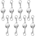 925 Silver and Gold Magnetic Necklace Clasps, Round Necklace Clasp Closures for Jewelry Making,Magnetic Necklace Clasps and Extenders,for Bracelet Necklace and Accessories (8pcs Silver) - color: 8pcs silver