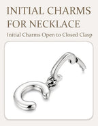 OVRUNS Initial Charm for Women,Letter Bracelet Necklace Charms Alphabet Pendant Charms With Clasp - color: Silver, style: Letter C