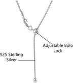 Savlano 925 Sterling Silver 1.8MM Square Wheat Fox Tail Spiga Chain Necklace - 18K Gold Plated Adjustable Bolo 14-24 Inches Chain for Women. Comes with a Gift Box - Made in Italy - style: Silver