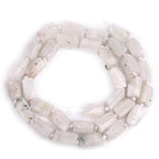 GEM-Inside 31Pcs 6x10mm Natural Blue Tone Moonstone Gemstone Faceted Freeform Tube Column Chakra Beads for Jewelry Making Full 15" Strand Power Energy Healing Stone - color: Blue Tone Moonstone