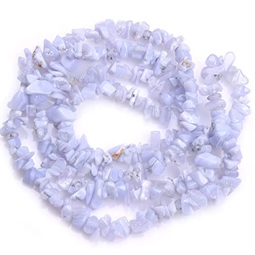 GEM-Inside Chalcedony Chips Natural 7-8MM Gemstone for Bracelet Necklace Earrings Jewelry Making Crafts Design Wholesale Loose Beads 34" - color: Chalcedony