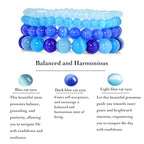 Vinswet 4pcs Beaded Bracelets for Women,Natural Healing Crystal Gemstones Bracelet,Anxiety Stress Relief Bracelet Handmade purple Jewelry Gifts for Women - color: Light blue cat eyes&Blue cat eyes&Dark blue cat eyes