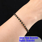 QOGIR 14k gold Handmade Healing Bracelet, Natural Gem Stone Crystal Elastic Gold Bracelet - color: Black Tourmaline - Psychic Protection, size: 4m