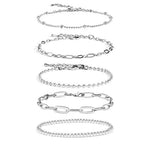 Waterproof Gold Chain Bracelet For Women Non Tarnish,14K Gold Plated Link Dainty Bracelets Stake Layered Bracelet Set Hypoallergen Gold Jewelry - color: Style-3