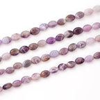 6×8mm Natural Amethyst Gemstone Loose Beads Flat Oval Healing Crystal Loose Stone Beads for Jewelry Necklace Bracelet Earring Craft - color: Amethyst