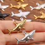 30PCS 18 * 30mm 2.2g Shark Charms Marine Animals Pendant Metal Alloy DIY Necklace Bracelet Earrings Marking DIY gifts for ladies and mothers