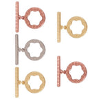 Round Toggle Clasps OT Toggle Jewelry Clasps T-Bar Bracelet Closure Clasp Fastener IQ End Connectors for DIY Necklace Bracelet Jewelry Making 5 Sets - color: 5 Colors-OT