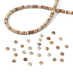 BEADIA Natural Brown Picture Disk Stone Beads 4x2mm 160pcs Rondelle Loose Semi Gemstone Beads for Jewelry Making Design - color: Brown Picture