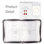 Transparent Jewelry Storage Travel Organizer Book for Necklace, Bracelet, Ring - Holder With Small Clear Pouch - Green - color: Green - 80pcs S Pouches, 40pcs L Pouches