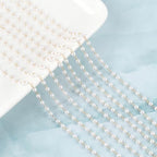 Lainballow 49Ft 3mm Pearl Beads Chain Faux Pearl Beads for Crafts Pearls Garland with Gold Plated Stainless Steel Link Chain Artificial Pearls Chain Trim for Bracelet Necklace Wedding Christmas Party