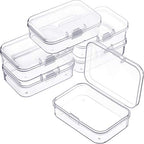 Jetec 6 Pieces Mini Plastic Clear Beads Storage Containers Box for Collecting Small Items, Beads, Jewelry, Business Cards, Game Pieces, Crafts (2.5 x 1.7 x 0.8 Inch) - size: 2.52 x 1.73 x 0.79 Inch