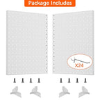 TORACK Pegboard Display Stand for Craft Shows & Fairs, 12 x 16 in Metal Tabletop Pegboard Display with Hooks for Christmas Fair Event(White, Pack of 2) - style: 2-Pack White