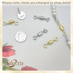 MKCYD Double Magnetic Necklace Clasps and Closures, Necklace Extenders for Women, 14K Gold and Silver Magnetic Jewelry Clasps for Bracelets - color: 12Pcs Gold