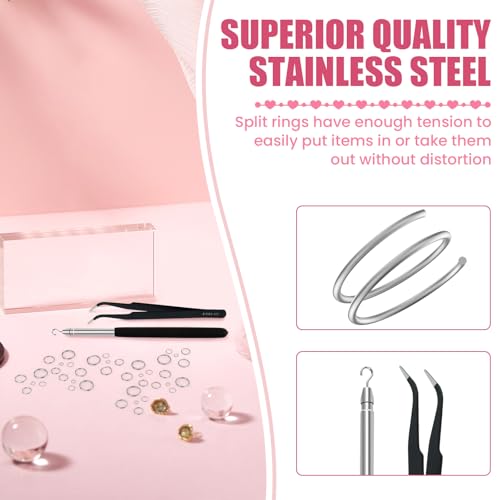 500 Pcs Double Open Jump Rings Kit, Stainless Steel Mini Round Split Craft Jump Keychains Key Ring with Double Loops Connectors for Jewelry Making, Bracelets Necklace Repair, DIY (4, 6, 8, 10, 12mm) - color: 500 Pcs Silver