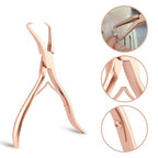 Hair Extension Tool Kit Microlink Pliers with Anti-slip Handle Hair Extension Beading Tool Hair Needle Pulling Hook Hair Styling Bead Closer and Remover Pliers - color: 2 Rose Gold
