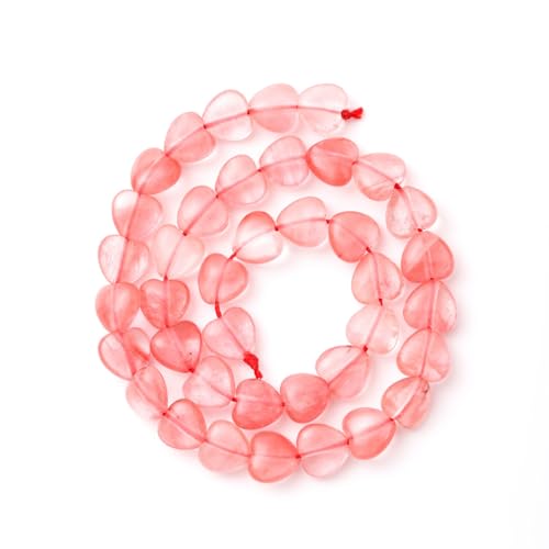 10mm Natural Watermelon Red Stone Beads Heart Shape DIY Loose Gemstone Energy Healing Crystal Charms for Jewelry Making Handmade - color: Watermelon Red