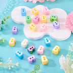 Beadthoven 20pcs Big Letter B Beads Large Hole Bubble Alphabet Acrylic Beads Charm Iridescent Plastic B Shape Loose Chunky Spacers for Jewelry Making Bracelet Necklace Keychains Shoelaces Crafts - color: B