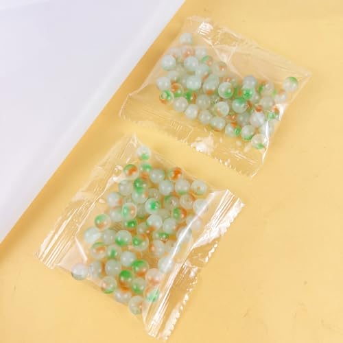 100 Pack 8mm Glass Beads for Jewelry Making, Graduated Color Mix, Bulk DIY Craft Supplies - color: Color3