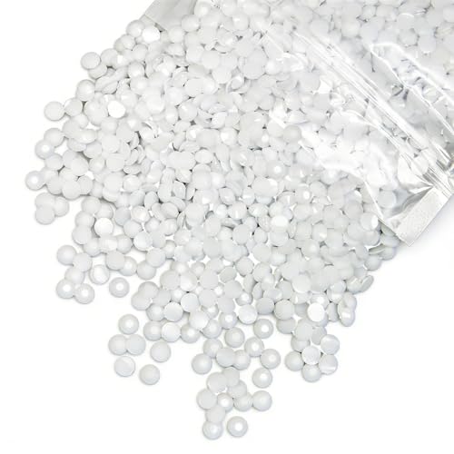 qiipii 5300PCS 3mm Solid White Resin Rhinestones for Crafting Pure White Flatback Jelly Stones Bulk SS10 No-Hotfix Diamonds Gems Charms for Nails Face Eyes Makeup Body Mugs Tumblers Bottles DIY Crafts - color: Pure White, size: 3mm Bulk