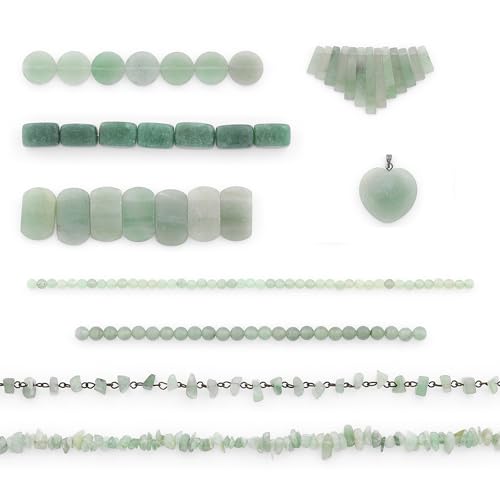 Expo International New Jade Natural Gemstone Beads and Pendants Collection for Jewelry Making | Green