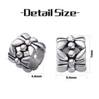 BronaGrand 100pcs Large Hole Antique Silver Flower Bead Spacers Alloy Tube Beads for DIY Necklace Bracelet Jewelry Craft Making Accessory - color: Silver1