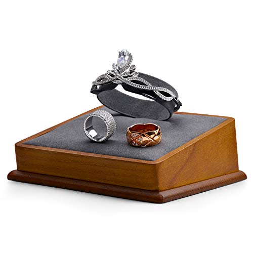 Oirlv Solid Wood Jewelry Display Stand Square Bracelet watch bangle Holder Showcase Jewelry Organizer Display Stand (Grey) - color: Grey Bracelet Holder