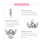 925 sterling silver Bead Charm for Pandora bracelets and Necklaces - Cute Heart Animal Ocean Pendant Bead Charms with Cubic Zirconia Mother's Day Jewelry Making DIY Gifts for Women Wife/Girlfriend - color: Charming Angel Girl Pendant
