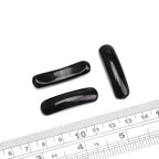 BEADIA Natural Curved Black Obsidian Stone Beads 36x10mm 4pcs for DIY Bracelet Jewelry Making - color: Black Obsidian