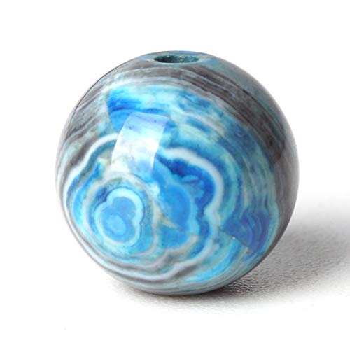 100Pcs Natural Stone 6mm Blue Stripe Agate Round Loose Gemstone Energy Healing Beads Hole Size 1mm DIY Smooth Beads for Bracelet Necklace Earrings Jewelry Making - color: Stripe Agate, size: 6mm