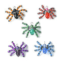 Ipotkitt 10 Pcs 5 Colors Halloween Glass Seed Spider Gothic Insect Crystal Mini Spider Charms with Platinum Brass Loops for Jewelry Making - color: 10pcs-Glass Spider Charms