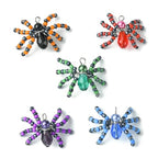 Ipotkitt 10 Pcs 5 Colors Halloween Glass Seed Spider Gothic Insect Crystal Mini Spider Charms with Platinum Brass Loops for Jewelry Making - color: 10pcs-Glass Spider Charms
