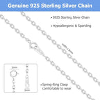 Gacimy 925 Sterling Silver Chain for Women, 1mm 1.3mm 1.5mm 1.8mm Cable Chain Necklaces - size: 16 Inches, style: c.1.8mm Silver