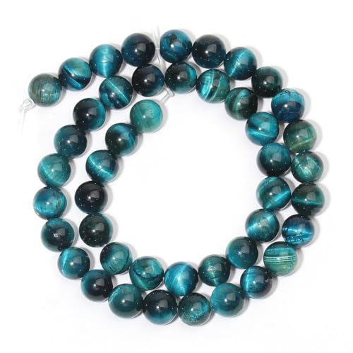 8mm Blue Tiger-Eye Natural Stone Beads Round Loose Beads for Jewelry Making Yochus DIY Beads Bracelet Necklace - color: Blue Tiger-Eye, size: 8mm