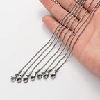 12 Pack Necklace Chains 20 Inches Stainless Steel Snake Chain Necklace with Lobster Clasps for DIY Jewelry Making, 1.2 mm - size: 20 Inches