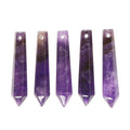 50mm Natural Amethyst Hexagonal Wand Jewelry Making Crystal Pointed Chakra Reiki Healing Beads 2mm Hole Drilled(Pack of 5) - color: Amethyst