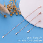 VANBARIS 925 Sterling Silver Necklace Extender Rose Gold Necklace Extender Rose Gold Chain Extenders for Necklaces 3 Piece Set (2, 4, 6 inch) - color: RoseGold, size: 2 4 6 inch