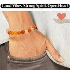 Amazing Gemstone Carnelian Bracelet for Women Men's Gifts - Protection Healing Crystal Bracelet - 8mm Gemstone Beaded Adjustable Bracelet - color: Carnelian