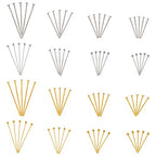 Craftdady 1600Pcs Flat Head Pins Ball Point Headpins 2 Colors Metal Wire Needle Pin Set for Earring Pendant Jewelry Necklace Bracelet Making (18mm/20mm/24-25mm/30mm) - color: Gold & Platinum, Flat & Ball Head Pins