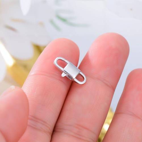 925 Sterling Silver Double Opening Lobster Clasp, Necklace Bracelet Anklet Jewelry Extender Clasp for DIY Jewelry Making (Style 2-2pcs) - style: style 2-2pcs
