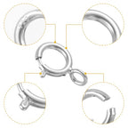 7 Sets 925 Sterling Silver Necklace Clasps and Closures 5mm Spring Ring Clasp Jewelry Clasps with Closed Jump Rings 4mm for Bracelet Necklace Extender Connectors for Jewelry Making Repair