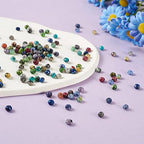 Craftdady 350Pcs Natural Faceted Gemstone Beads 14 Colors Rondelle Jasper Beads Dyed Round Loose Spacer Energy Healing Power Stone Beads for DIY Jewelry Crafts, 4x3mm - color: 14 Colors Sesame Jasper