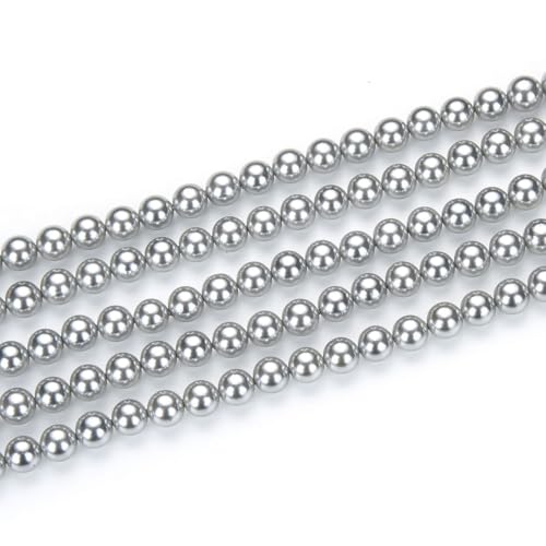 48pcs Adabele AAA Grade 8mm Natural Shell Pearl Loose Round Beads Freshwater Mother of Pearl Nacre 15 inch (Silver) for DIY Craft Jewelry Making SP8-29 - color: Silver, size: 8mm (48pcs/1 Strand)