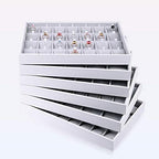 Oirlv Velvet Stackable Jewelry Tray Necklace Pendant Organizer Display Showcase Jewelry Storage trays - size: 6 Grids Necklace Tray