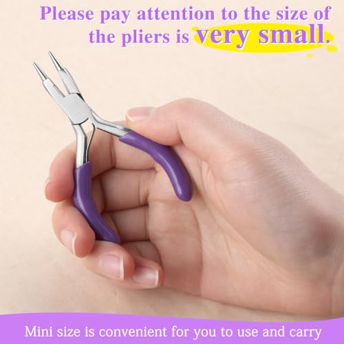SPEEDWOX 3 Inch Mini Pliers - Round Nose, Cutter, Wire Bending, Looper, Ring Bending, Wire Looping Pliers for Jewelry Making - style: Round Nose Pliers with Cutter