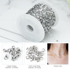 Kyutong Silver Necklace Chain for Jewelry Making Stainless Steel Cable Link Chain Bulk Thin Jewelry Making Supplies Chains with Lobster Clasps Jump Ring for Craft DIY Necklace Ankle Making - color: Silver Lip