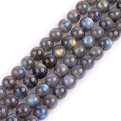 GEM-Inside Rainbow Flash Gray Labradorite Gemstone AAA Grade Natural 8mm Blue Crystal Energy Stone Power Beads for Jewelry Making 15" - color: Aaa Transparent Labradorite, size: 8mm