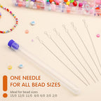 UOOU 6 Pcs Beading Needles, Collapsible Big Eye Bead Needles, Beading Supplies 2 Sizes Twisted Beading Needles for Seed Beads Jewelry Making - style: 0.6 x 130 mm